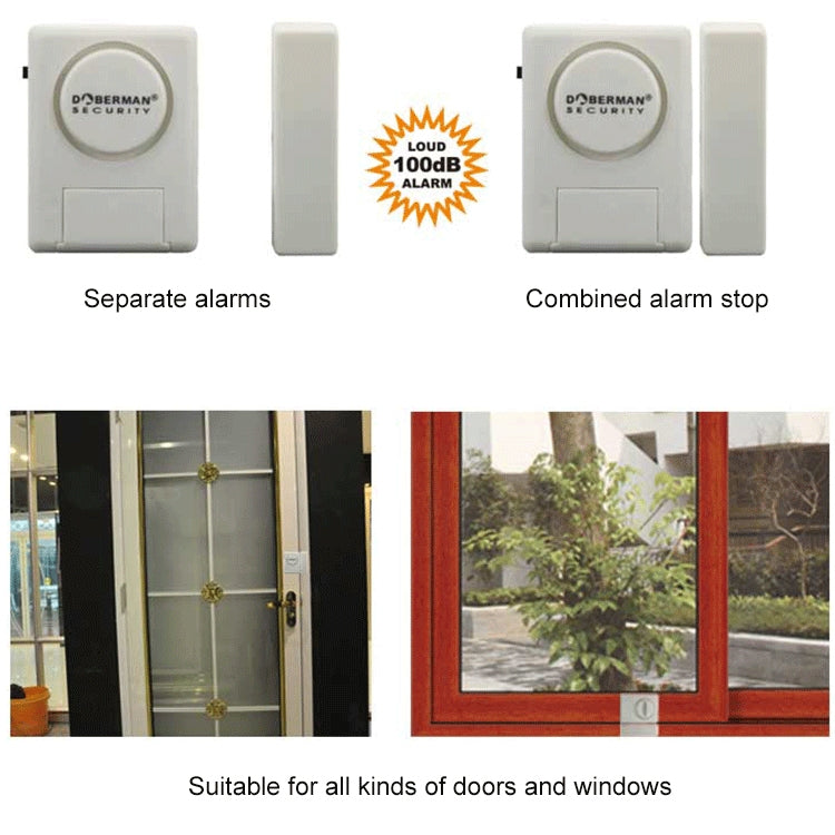 DOBERMAN SE-0119 Household Anti-theft Wireless Remote Control Door Magnetic Sensor Alarm, SE-0119 DOBERMAN SE-0119 Household Anti-theft Wireless Remote Control Door Magnetic Sensor Alarm, SE-0119